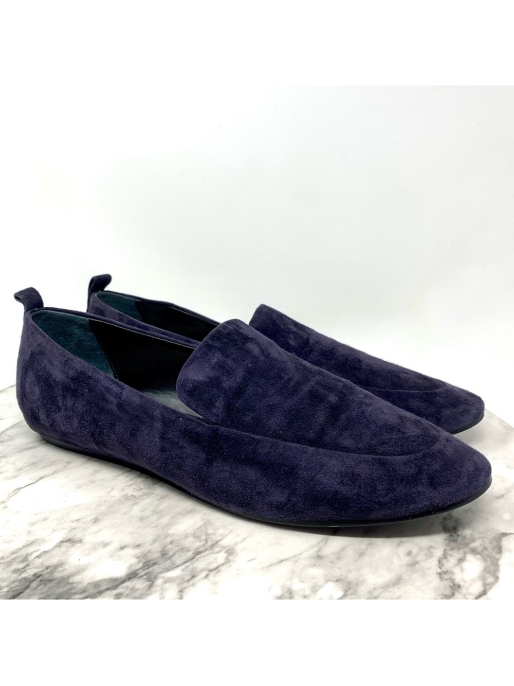 Banana Republic Demi Navy Suede Loafers 10.5 Classic Preppy Timeless Minimalist